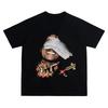 2026 Sommer Herren Michael Jackson Muster Gedruckt 100% Baumwolle Lässig Cool Rundhals Kurzarm Hip Hop Schwarzes T-Shirt Groß