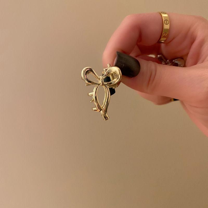 Silver Textured Metal Shark Hair Claw - Women's Stylish Updo Clip Accessory