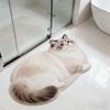 Tappetino da Bagno in Terra Diatomacea a Forma di Gatto Cartone Animato, Assorbente Acqua Antiscivolo Resistente all'Usura Zerbino per Bagno Ingresso WC