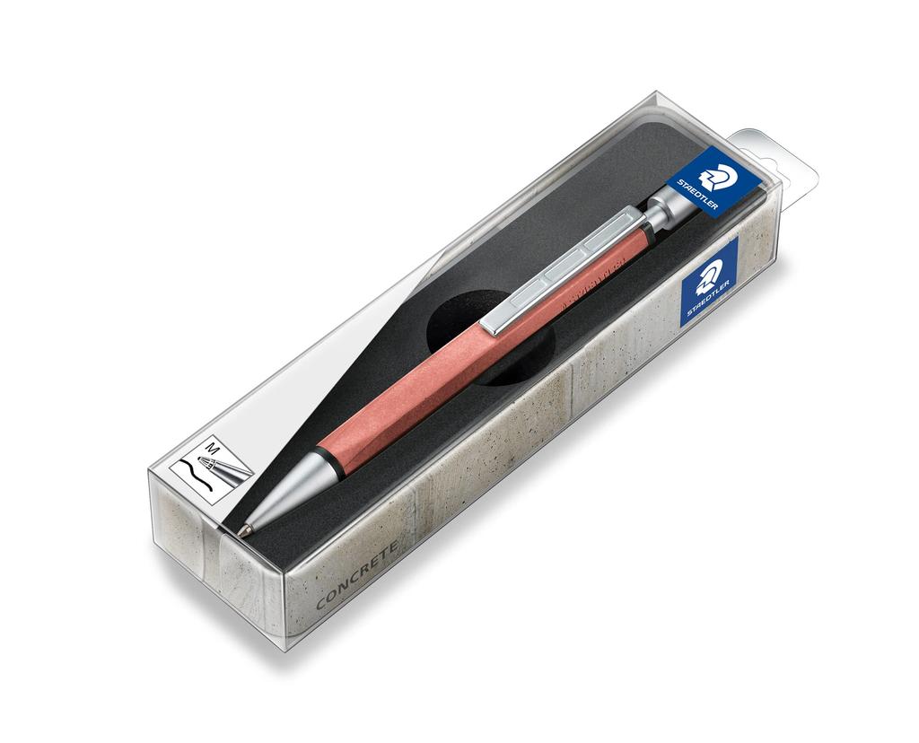 STAEDTLER Concrete Ballpoint Brick Pen, Oil-Based, 0.7mm, Red, 441CONB2-9