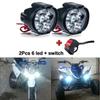 6/9LED 12V Motorcycle Headlights Universal White Super Bright Working Front Light 10W LED Scooters Spotlight Moto Fog Lampht