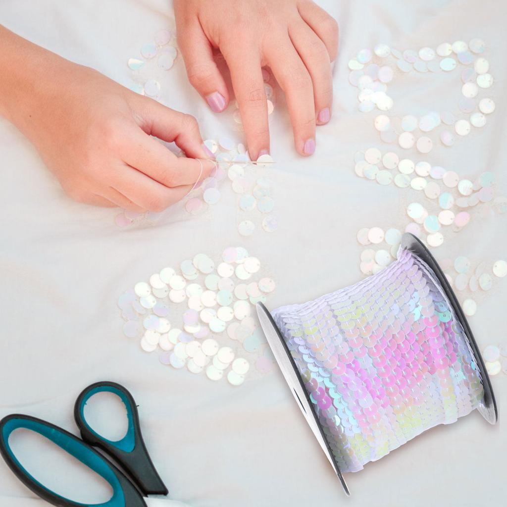 1 Roll PVC Sequins Round DIY Craft Sequins for Clothing Bags Jewelry Making Party Wedding Birthday Shower Decor Hand Sewing