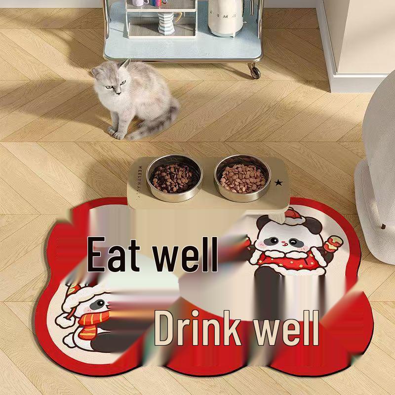 Cartoon Cute Diatom Mud Pet Placemat - Absorbent, Easy-to-Clean Mat for Cats and Dogs