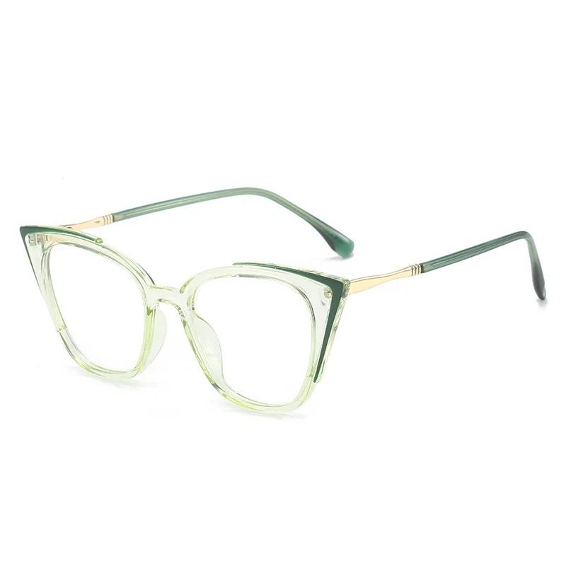 Women Fashion Clear Cat Eye Anti Blue Light Glasses Trendy Transparent Eyewear Frames Female Myopia Spectacle