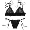 Sexy Women Dot Mesh Lace  Wireless Bra Sexy Bandage Lingerie Thong Set Underwear