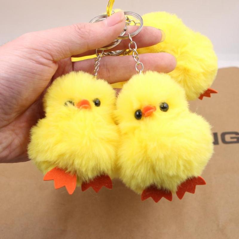 Creative And Cute Chicken Plush Car Keychain Pendant Women'S Bag Pendant Cut Keychain Best Friend Gift