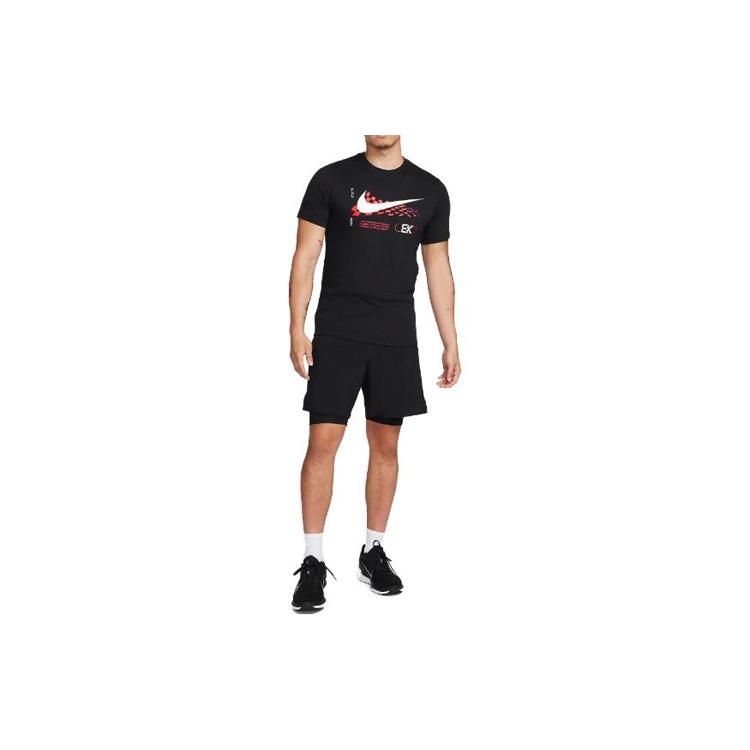 Nike Dri-FIT Graphic Running T-shirt Asia Sizing  Black  Men s FJ2359-010 L