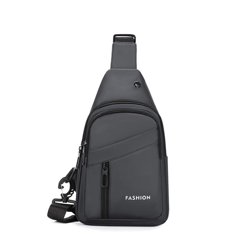 Minimalist Nylon Sling Bag with Multiple Zipper Pockets Casual Crossbody Chest Pack for Daily Travel