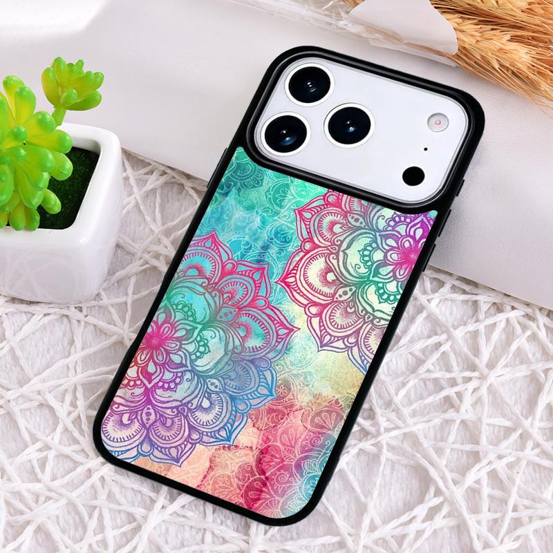 Abstract Mandala Phone Case for iPhone 17 Air 16 15 11 12 14 13 Pro Max Shockproof Cover