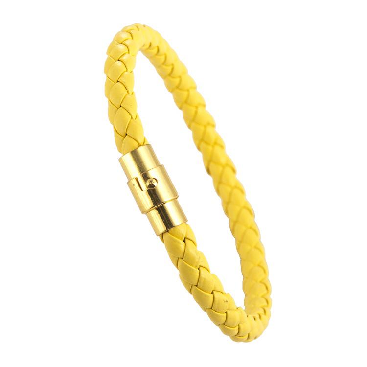 Bangle Leather Unisex Bracelets Gift Wristband Trendy Jewelry Men Women Braided Alloy Button For Loves  Jewelry Accessory