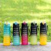 800ml Sports Bottle with Time Scale BPA Free Outdoor Gradient Color Sports Water Bottle Portable Large Capacity Gym Straw Mug
