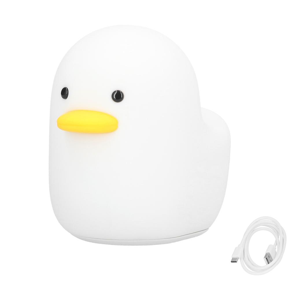 Night Light Cute Duck Shape Silicone USB Timing Night Lamp for Home Bedside Living Room