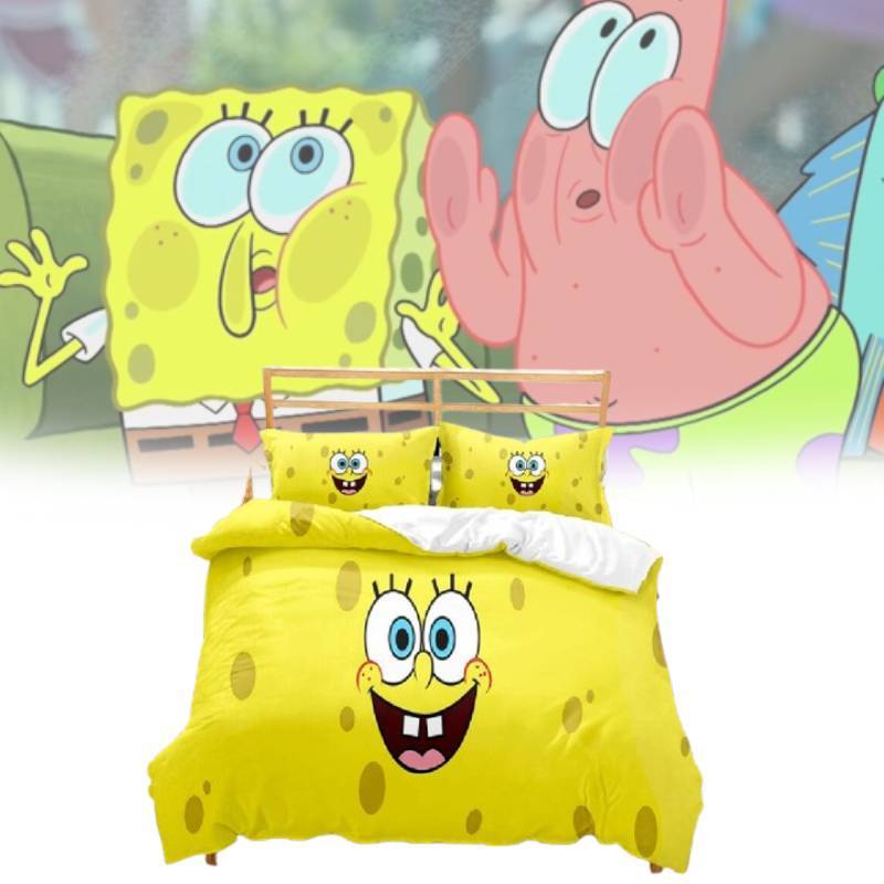 Bedding Squarepants Spongebob Single Double Duvet Cover Cases Sets Supplies