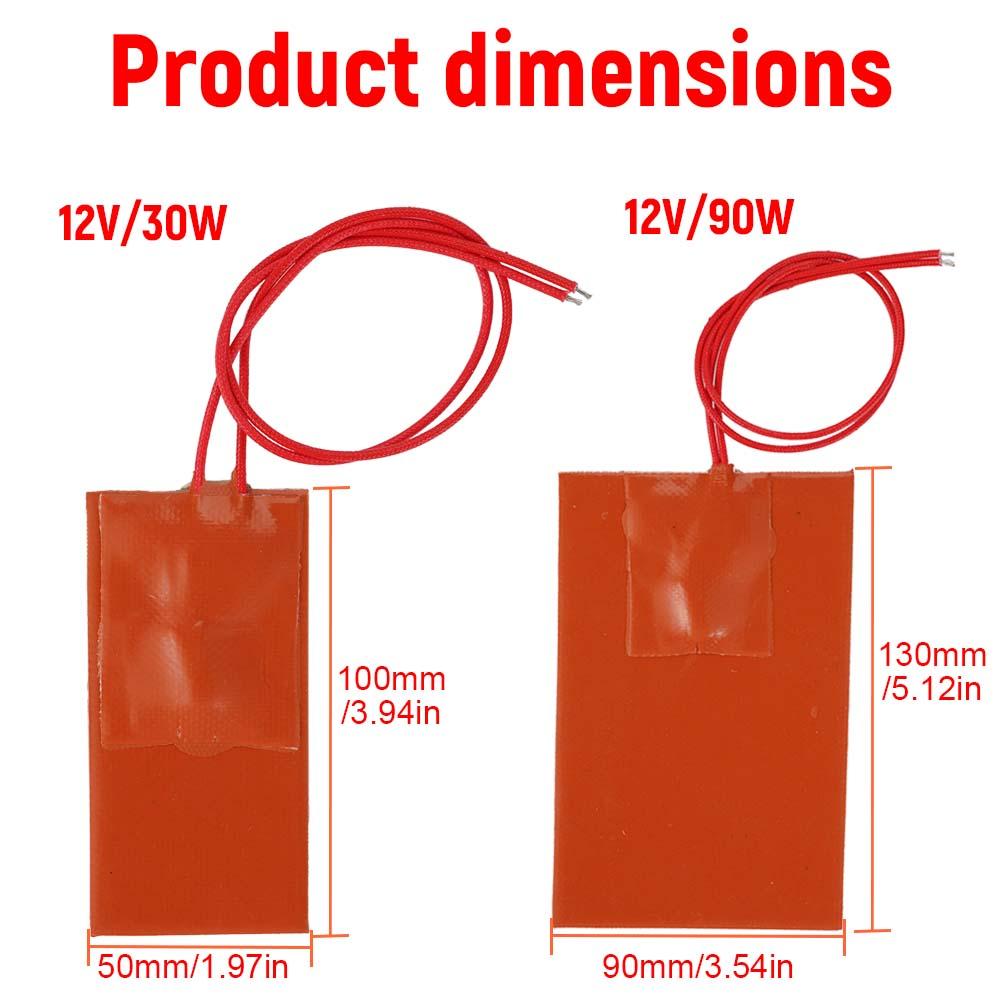 12V Engine Oil Pan Sump Tank Heating Pad Heated Plate Kits Silicone Rubber 30W/90W Heating Mat Waterproof Fast Heating Pad