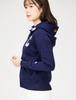 Champion Long Sleeve Hooded Jacket with Script Size S Women's Anti-Static Logo, Navy, (CW-WG102)