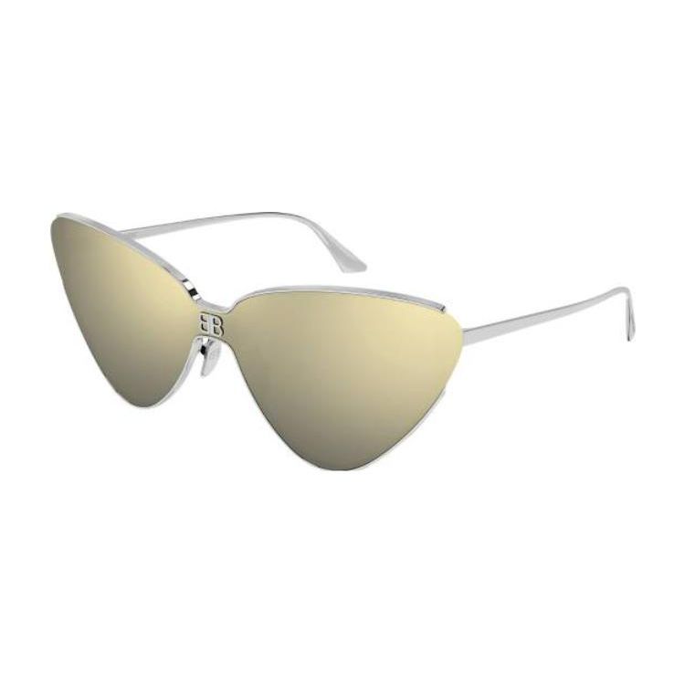 Balenciaga Logo Acetate Irregular Shape Sunglasses Men sunglasses Silver BB0191S005 99,Silver