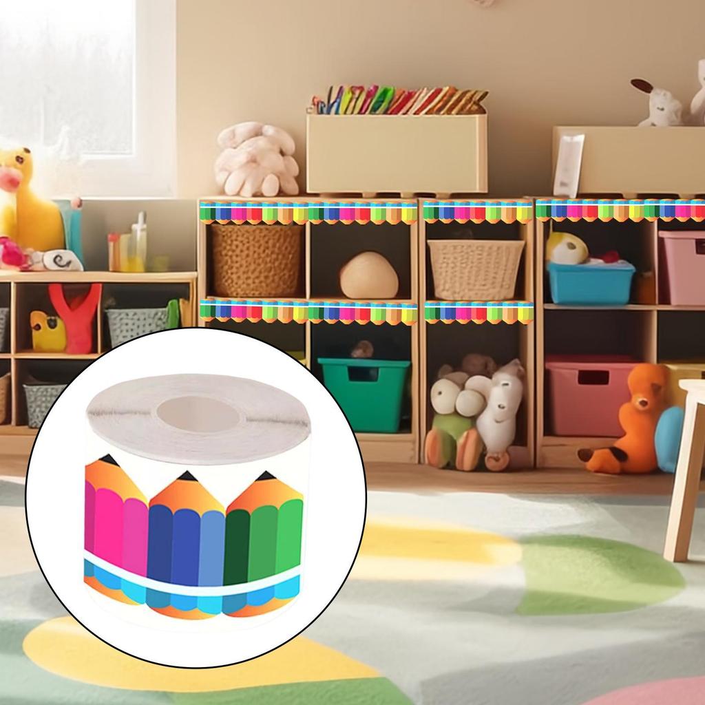 59 Fuß Bleistift Klassenzimmer Pinnwand-Randrolle Zubehör für Büro, Fenster Mehrzweckbreite 7 cm Tafeldekoration
