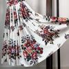 New Summer Holiday Elastic Floral Print Long Dress Women's Spaghetti Strap Cup Padded Backless A-Line Boho Midi Dress