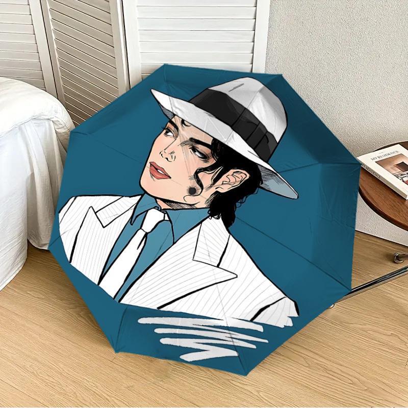 1pc Michael Joseph Jackson Automatic Folding Umbrella, Portable Collapsible Design, Casual Outdoor Accessory L1127029