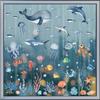 Ocean Animal Watercolor Window Stickers: Cute Electrostatic Decorative Stickers for Shop Windows and Glass Walls