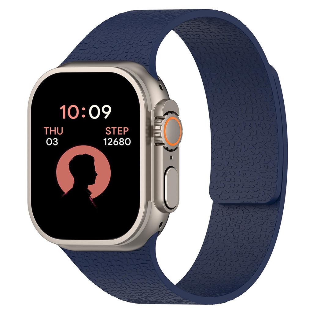 

Silicone Bracelet Belt Magnetic Strap Band For Apple Watch Ultra 2 49mm 44mm 45mm 46mm 42mm 40mm 41mm iWatch Series 10 9 8 7 6 5 42 44 45 49 S10-46mm синій