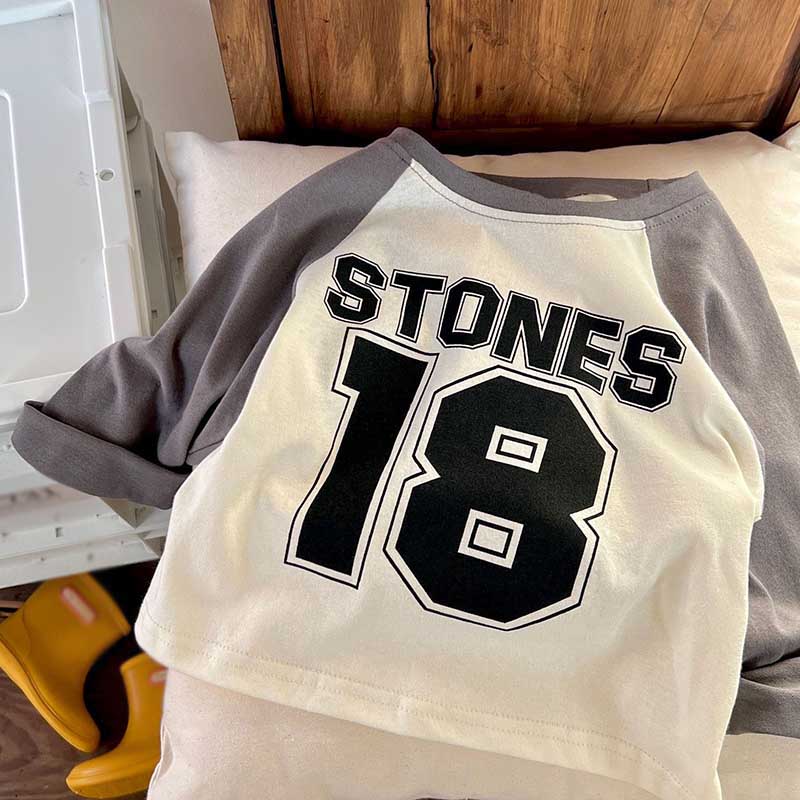 

Футболка с длинными рукавами и буквенным принтом для мальчиков и девочек, детский топ 110