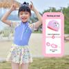 2024 Girls' Cute Skirt-Style One-Piece Swimsuit: Short Sleeve, Sun Protection, Quick-Dry. Sizes for Young To Middle-Aged Kids.