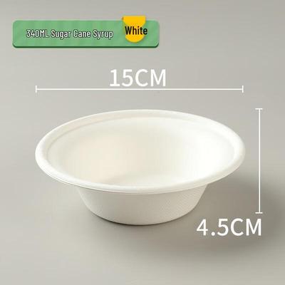 Bol en papier rond blanc jetable 340 ml