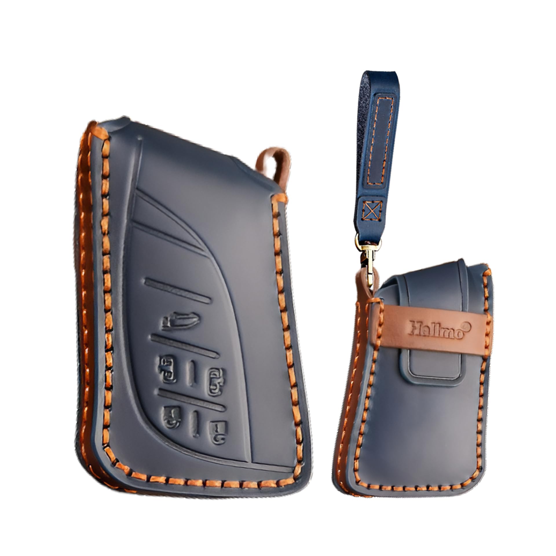 

Эксклюзивный двухсторонний сдвижной чехол для ключа Lexus Чехол для ключа Брелок Кожаный Совместимый с Новым Lexus LFA MPV LM350 LM350h LM500h Версия LM500h синий