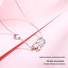 S925 Sterling Silver Little Cat Necklace with White Mother-of-Pearl Pendant - Versatile, Niche Design, Clavicle Chain for Women