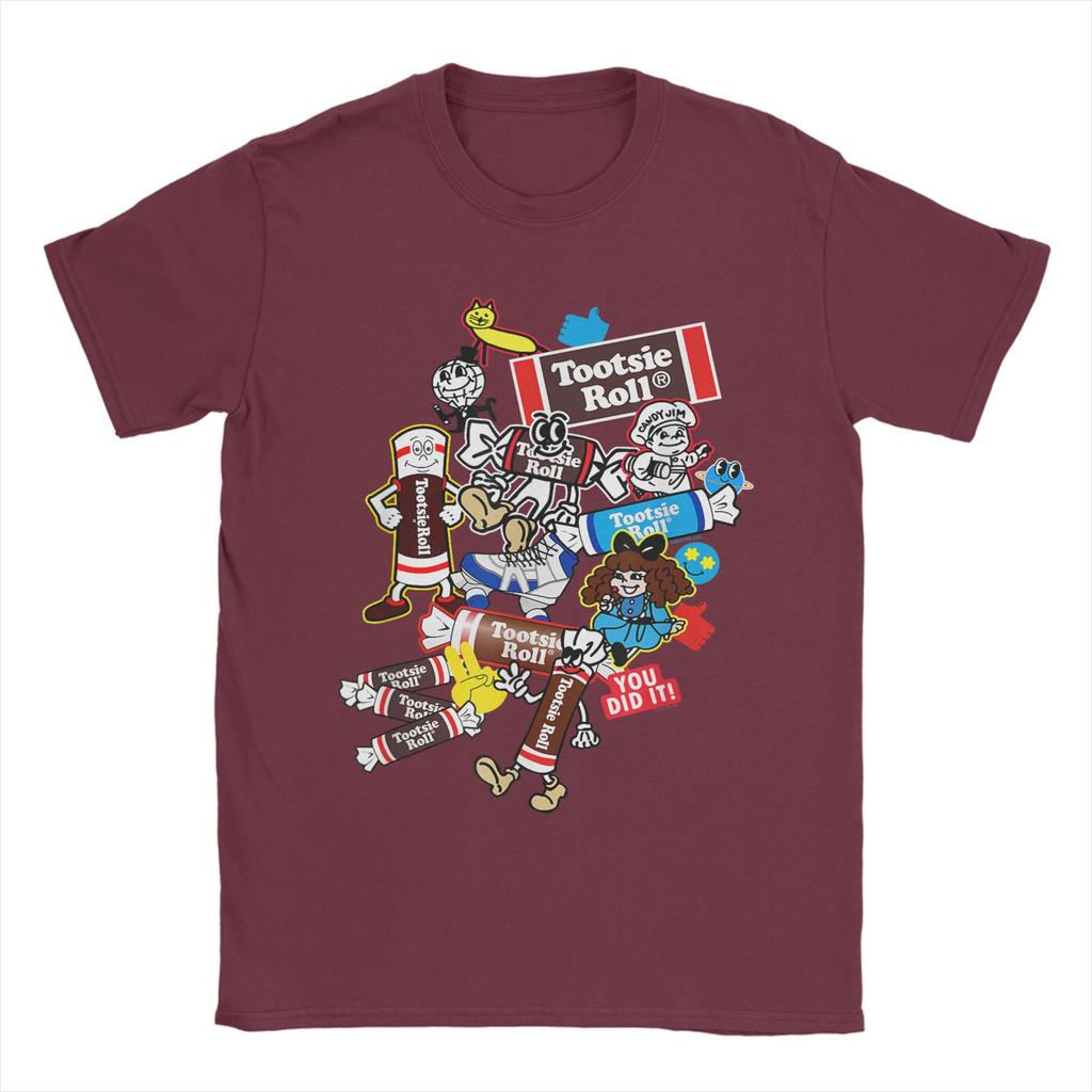 Tootsie Roll History of Tootsie Rolls Stickers Candy T Shirt Summer Cotton T-Shirts For Men's Casual Tshirt Short Sleeve Tops