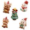  Hand Carved Christmas Resin Animal Figurines Durable Home Decorations