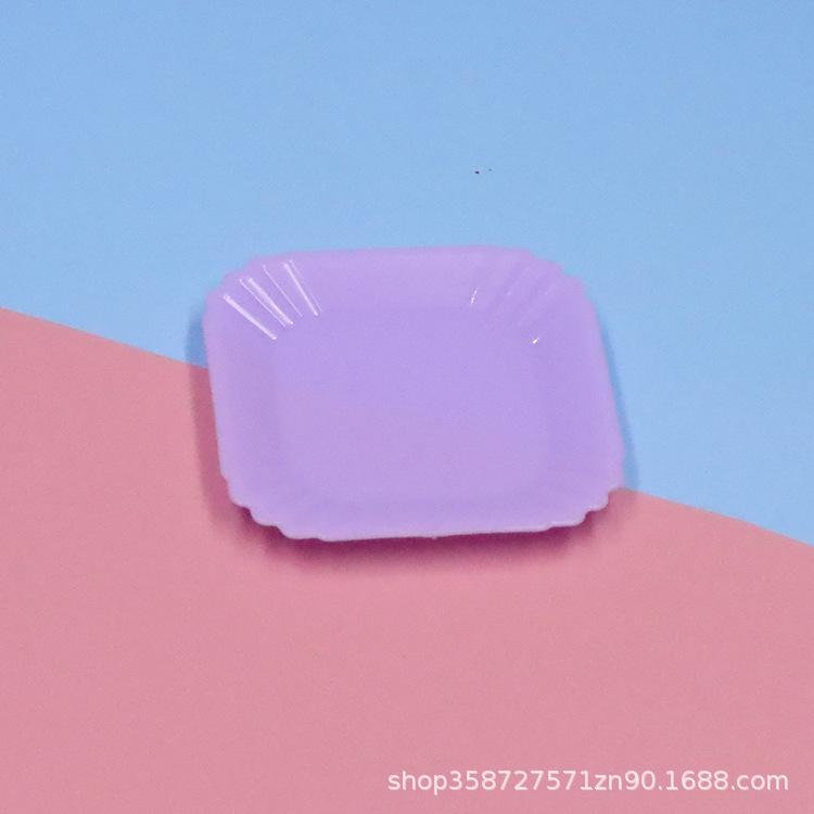 Doll House Simulation Mini Square Pastry Butterfly Dessert Plate Food Play Tableware Play House Small Toys