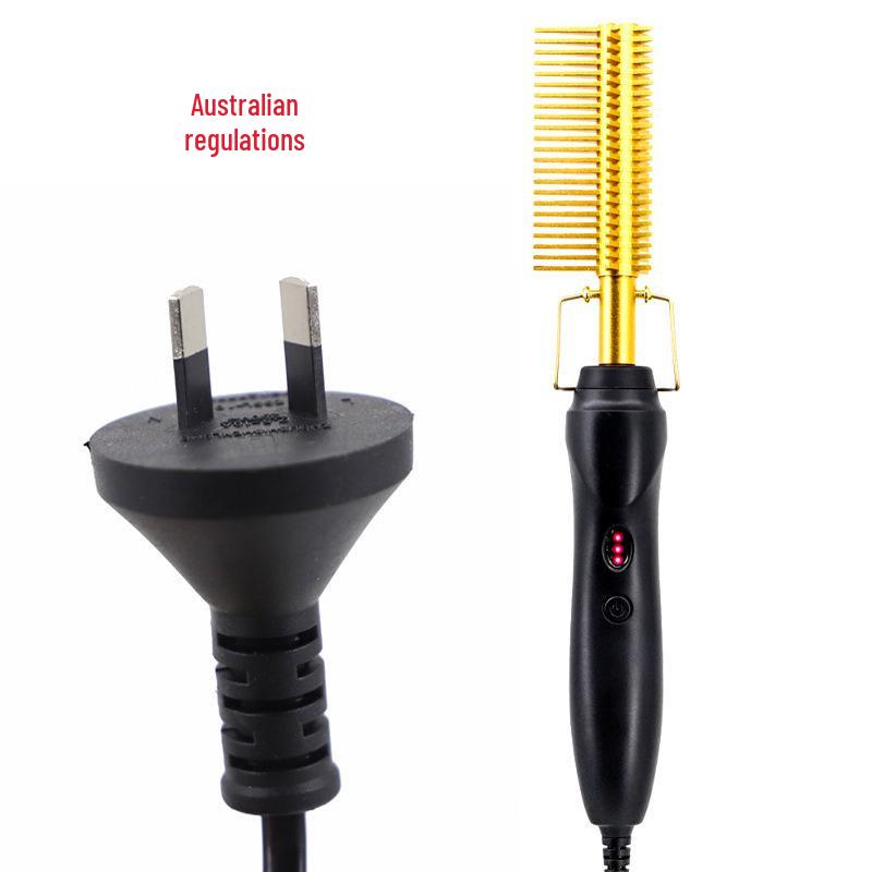Wet and Dry Electric Heating Copper Comb - Straightening, Perming, Curling Iron Hairdressing Tool