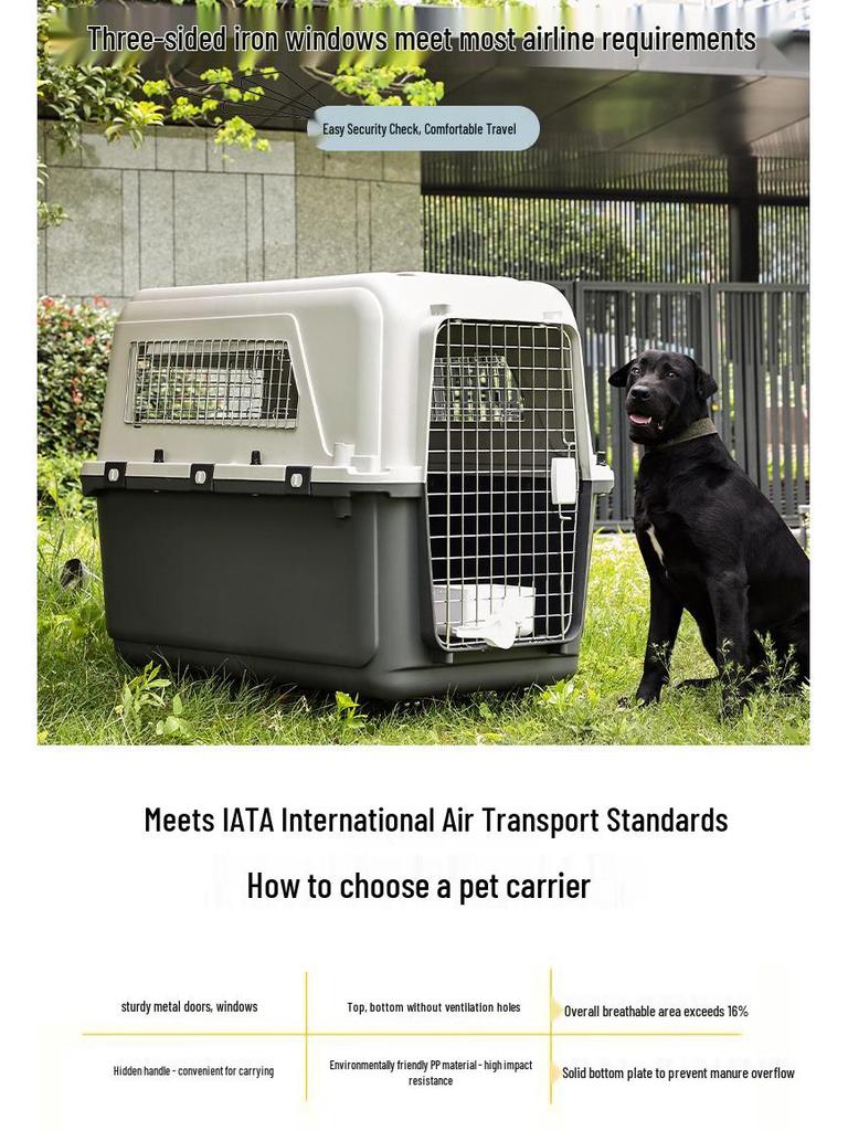 Pet Airline Carrier: Breathable, Convenient Cat & Dog Trolley Box