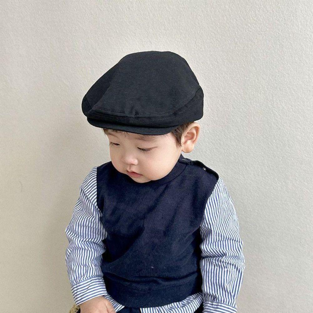 Letter Embroidered Duck Tongue Cap Retro Denim Peaked Caps Fashion Beret Hat  for Kids