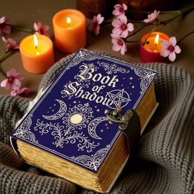 Handmade Leather Book of Shadows 5x7" – Witchcraft Journal | 200 Deckle Edge Pages | Wiccan Spellbook | Gothic Grimoire Notebook