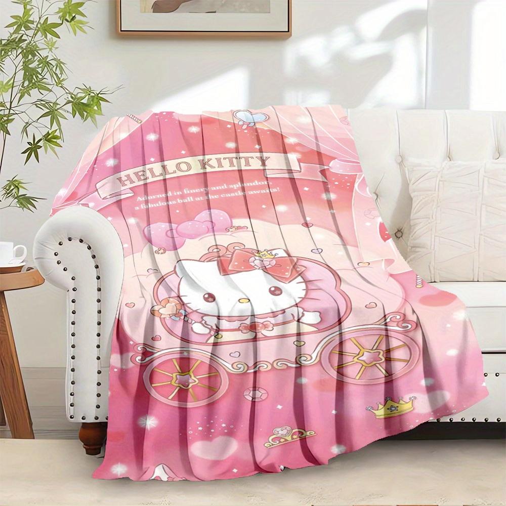 1pc Hello Kitty Princess Carriage Blanket - Home Decor, Universal, Cozy, Machine Washable, Perfect for Everyone, Perfect Gift for All Family 130x150cm