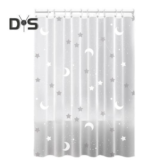 Shower Curtain with Hooks Waterproof Tear-Proof Easy To Clean Different Printings Quick Dry Light-penetrating Mold-proof Shower Liner