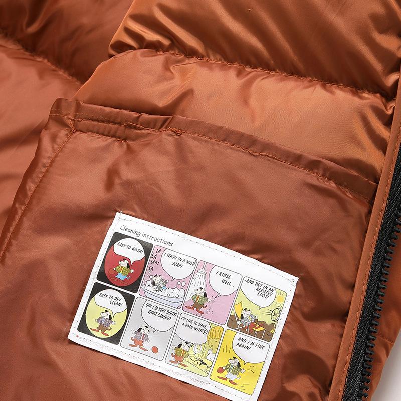 Light Thin Section of The Cotton Coat Men's Winter Fashion Clash of Colours Slim Simple Removable Cap Thickened Hooded Jacket Men