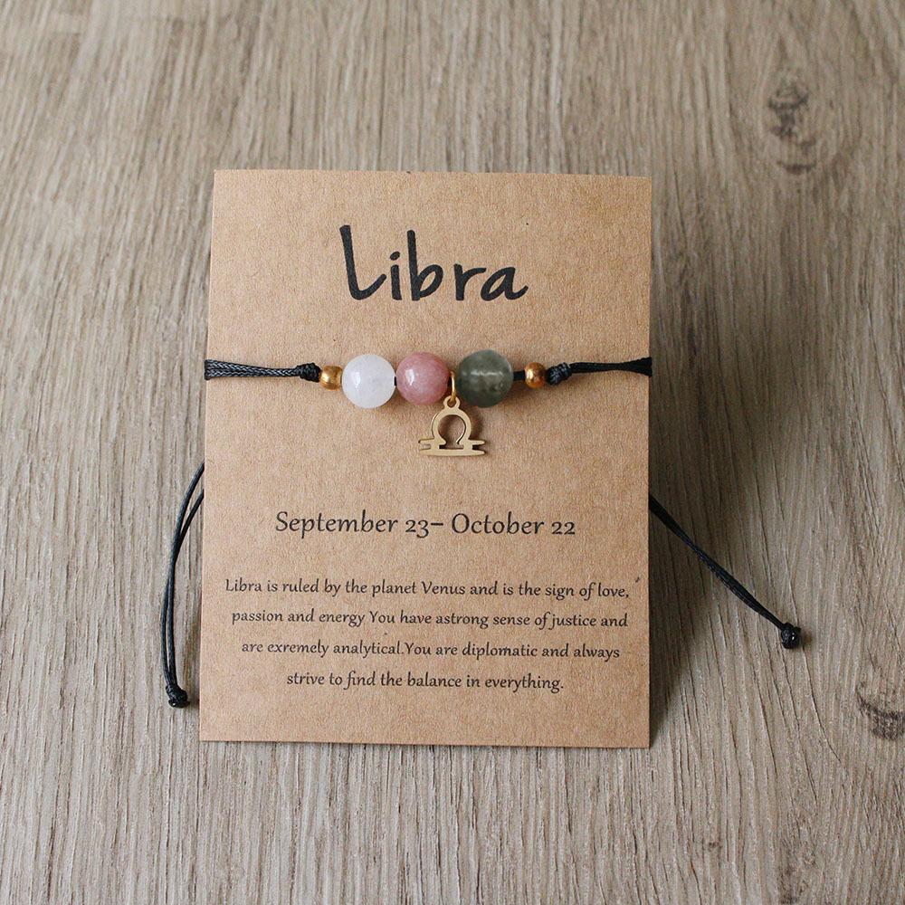 1PC Cosmic Planet Beaded Twelve Constellation Bracelet, Black Stone Twelve Constellation Beaded Bracelet