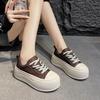 [Fanfna] Thick Baseplate Shoes Women's 2025 Autumn New Fashionable Versatile Round Head Lace-up Light Casual Board Shoes Tide