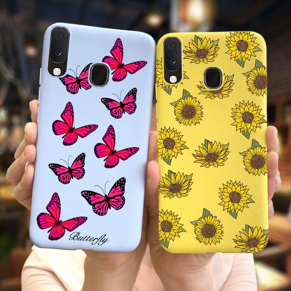 Bunte Blumen Hülle Für Samsung Galaxy A20 A20S A20E Hüllen Silikon Rückseite Weiche Fundas Für Samsung A20 S A207F A 20 E Coque