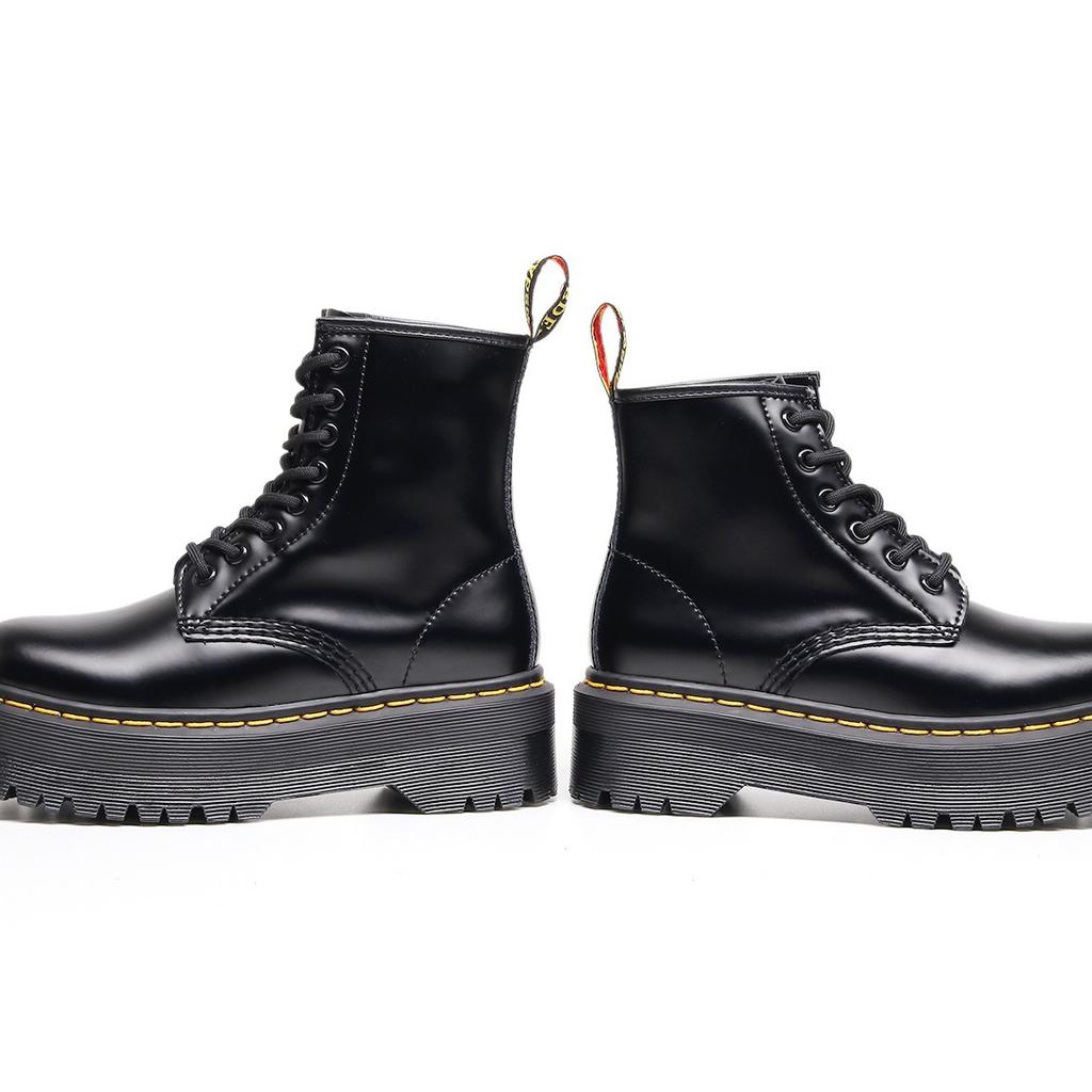 Hole high-top thick-soled leather long boots British style handmade smooth cowhide short boots tooling