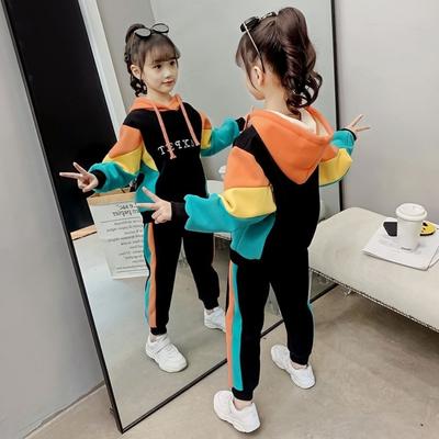 Mädchen Mode Hoodies Hosen 2 stücke Kleidung Sets Frühling Herbst Kinder Sport Pullover Kleidung Set Teen Kinder Trainingsanzüge