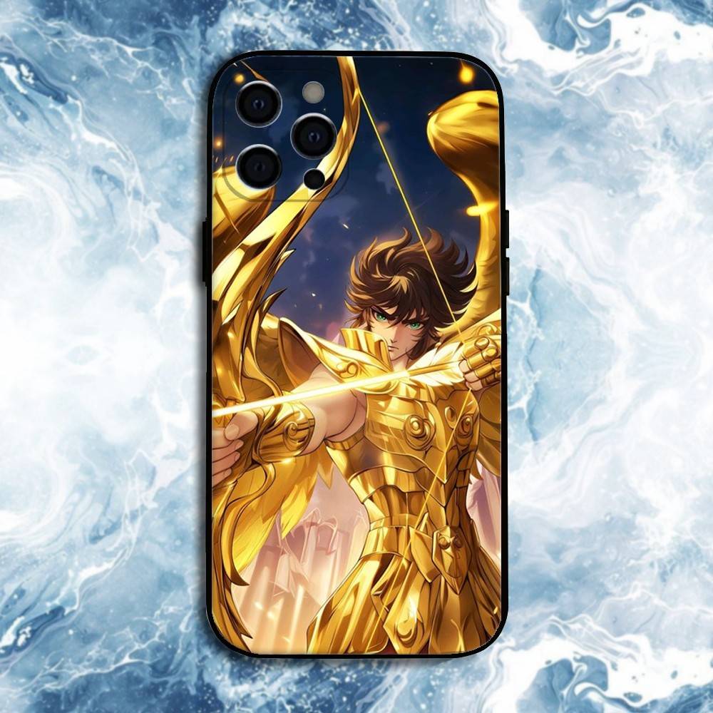Saint Seiya Knights Of The Zodiac Phone Case For iPhone17,16,15,14,13,12,11 Plus,Pro Max, Soft Silicone Black Cover