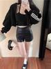Women's High-Waist PU Leather Shorts - 2023 Autumn/Winter Slim Fit Sexy Black Hot Pants