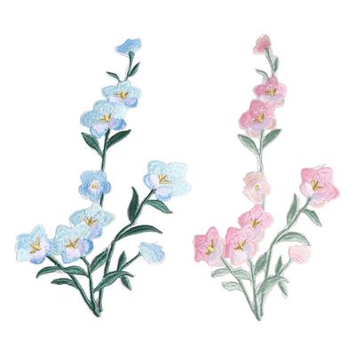 Plum Blossom Flower Embroidered Patches Iron On Elegant Clothing Applique Exquisite Vintage Clothes Patches Sewing