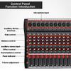 110V 6/8/12/16 Channel Audio Mixer 6 Music Modes USB Bluetooth Mixing Console Amplifier Computer Playback Phantom Power Effect