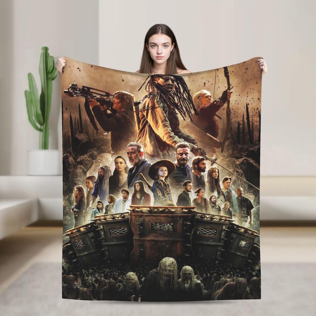 The Walking Dead Blankets Coral Fleece Plush Movie Daryl Dixon Rick Grimes Ultra-Soft Throw Blanket for Home Couch Bed Rug